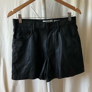 Abercrombie & Fitch Black Faux Leather Dad Shorts